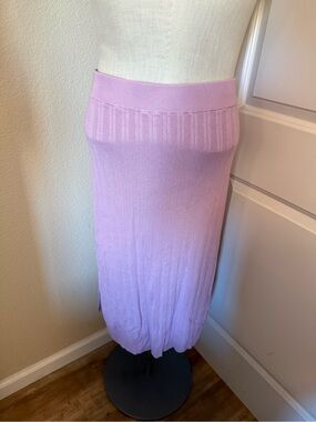 Abercrombie & Fitch Lilac Ribbed Knit Midi Skirt